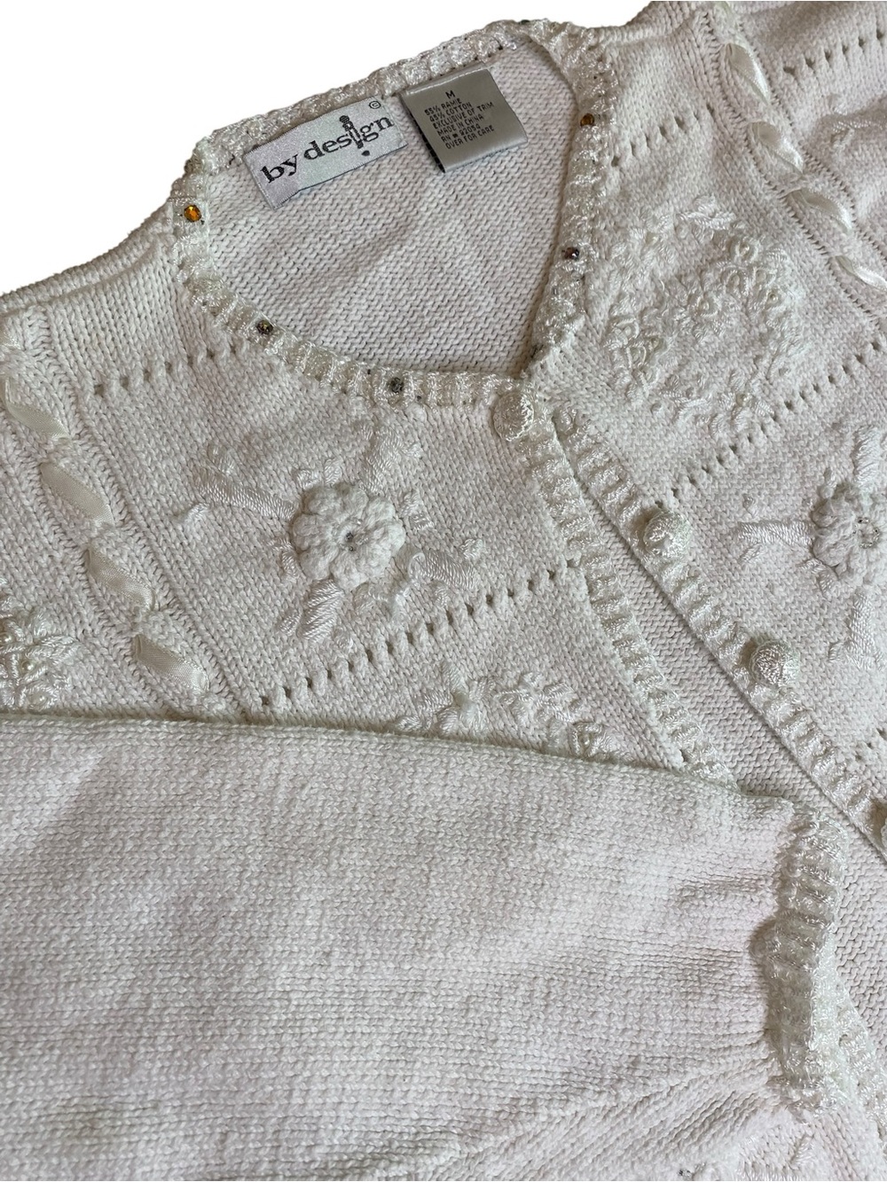 Vintage By Design Cardigan Women’s M Cottagecore Y2K 90s Coastal Grandma Preppy